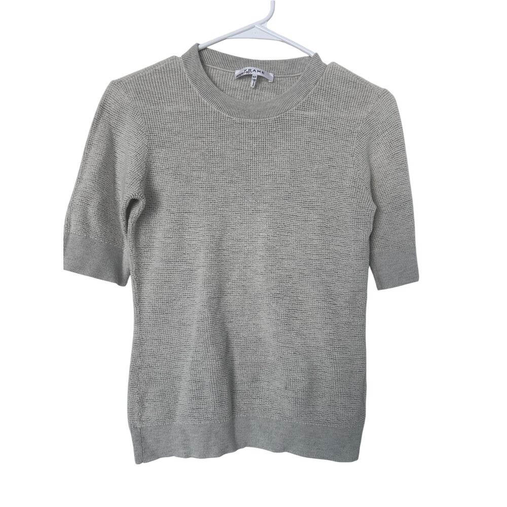 Frame Women’s Waffle 70’s Sweater Off-White Multi Size S